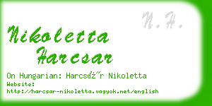 nikoletta harcsar business card